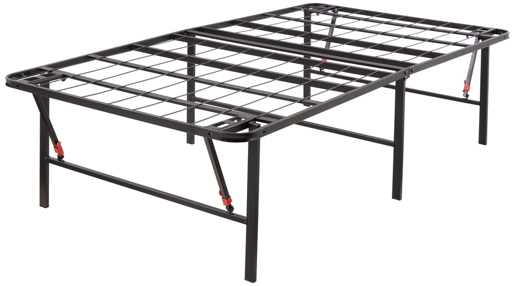 Foldable Metal Platform Bed Frame, 18 Inches High, Twin Size, Black I272