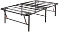 Foldable Metal Platform Bed Frame, 18 Inches High, Twin Size, Black I272