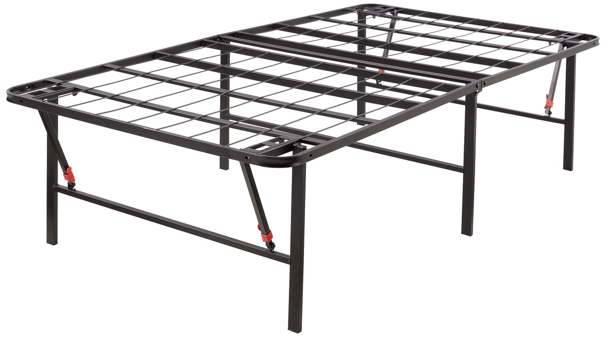 Foldable Metal Platform Bed Frame, 18 Inches High, Twin Size, Black I272