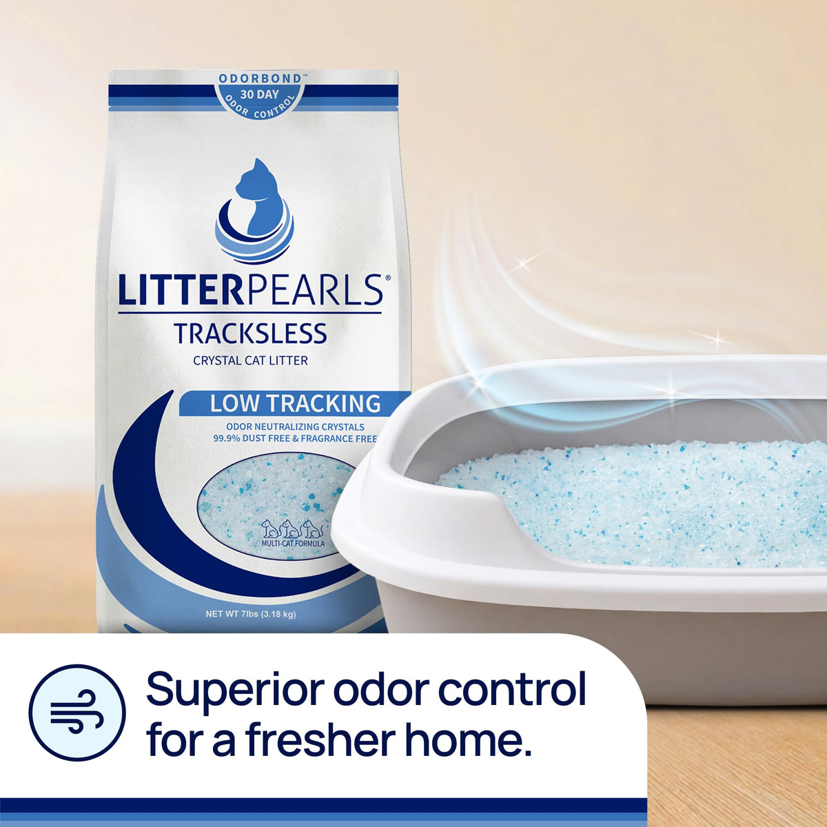 Unscented Non-Clumping Crystal Cat Litter, 7 lb G391814