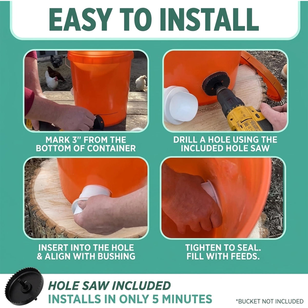 Chicken Feeder and Waterer Set with 3 Ports I748726