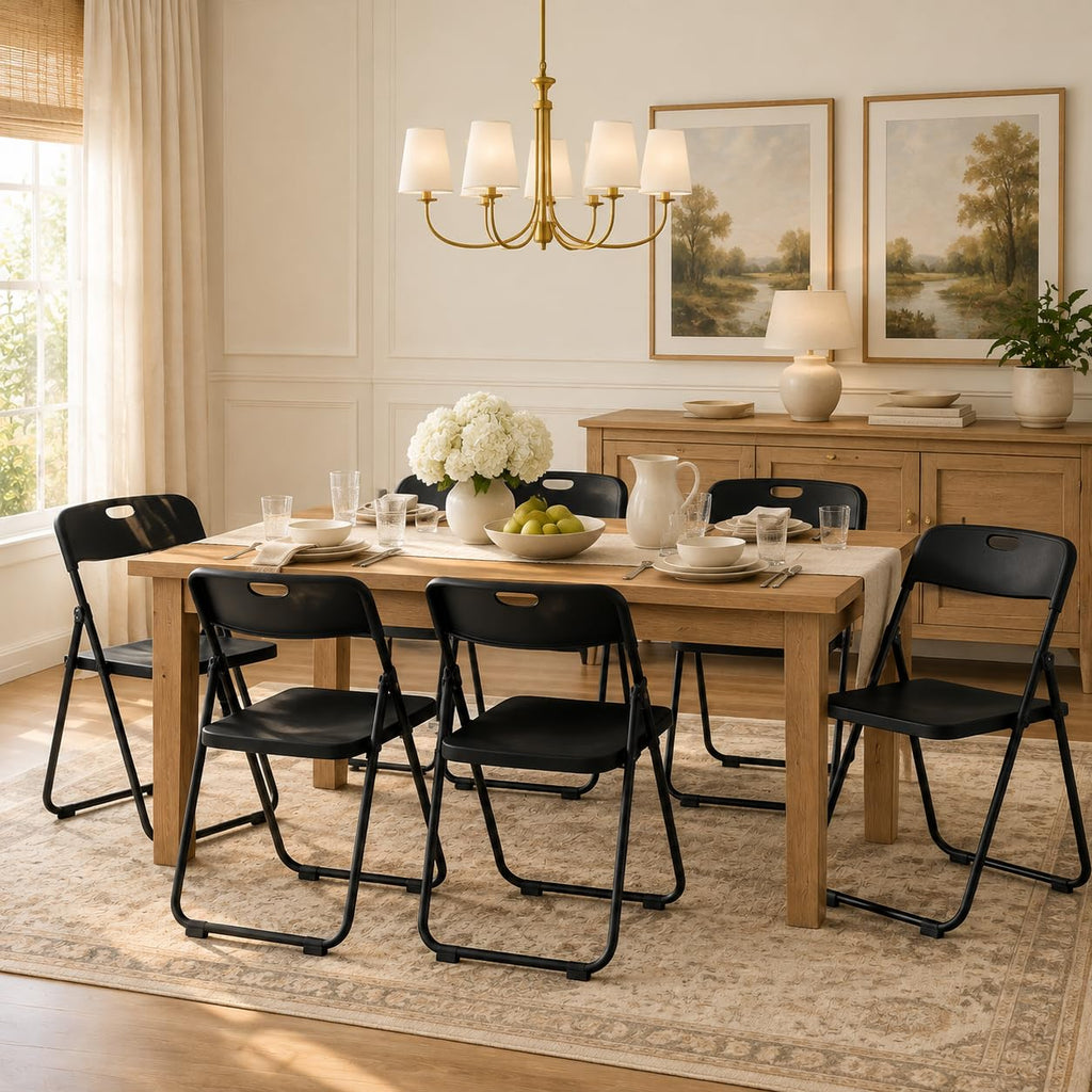 Black Plastic Folding Chairs Q992052