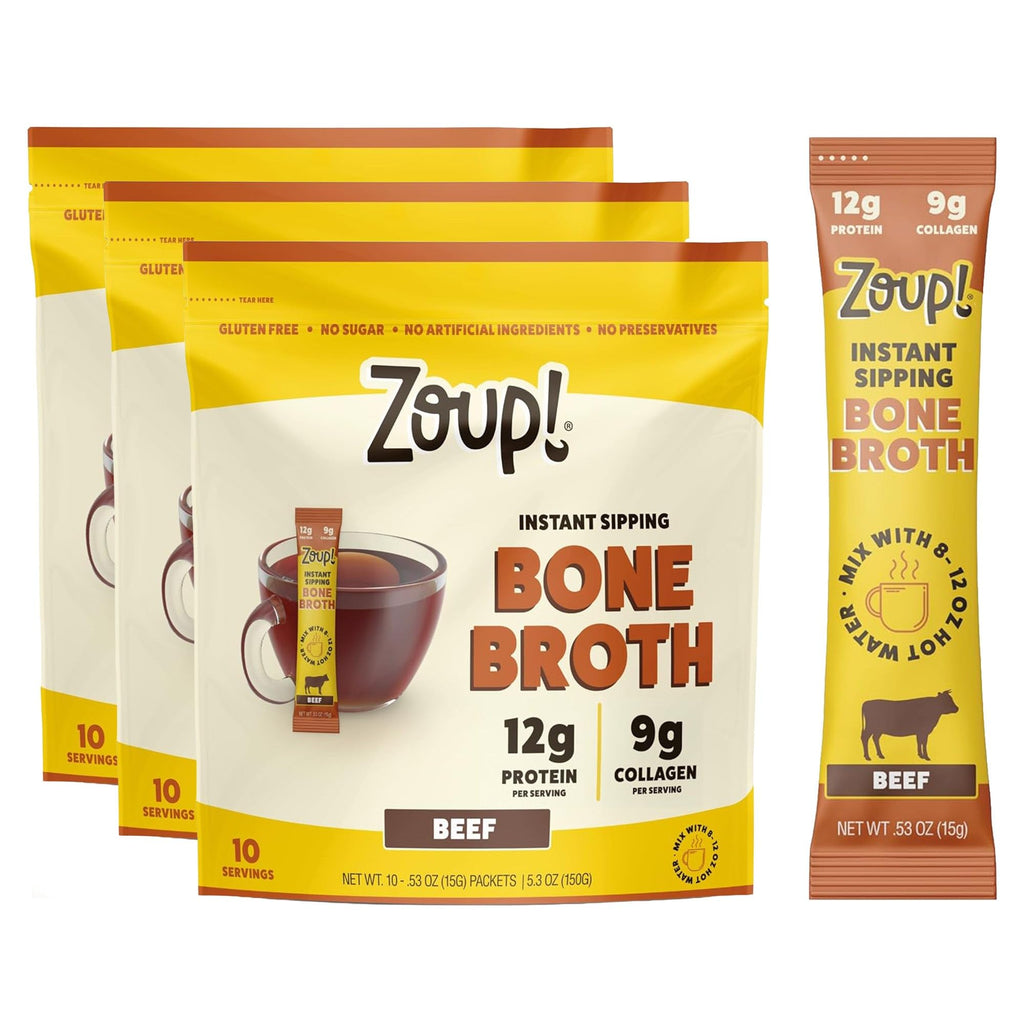 Instant Sipping Bone Broth Mix Beef 0.53 oz Pack of 30 R713397