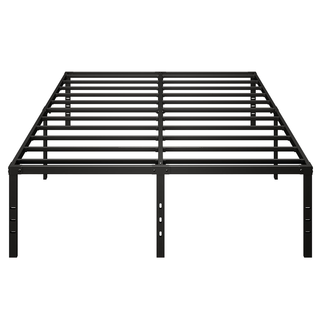 Queen Size Platform Bed Frame Steel Slat Support Black G3474