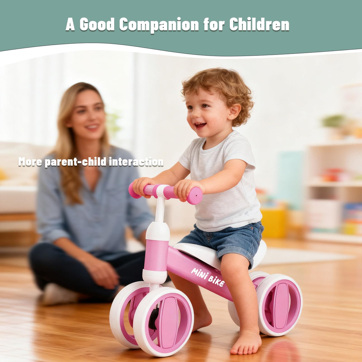 Balance Bike 4 Silent Wheels Soft Seat W608820