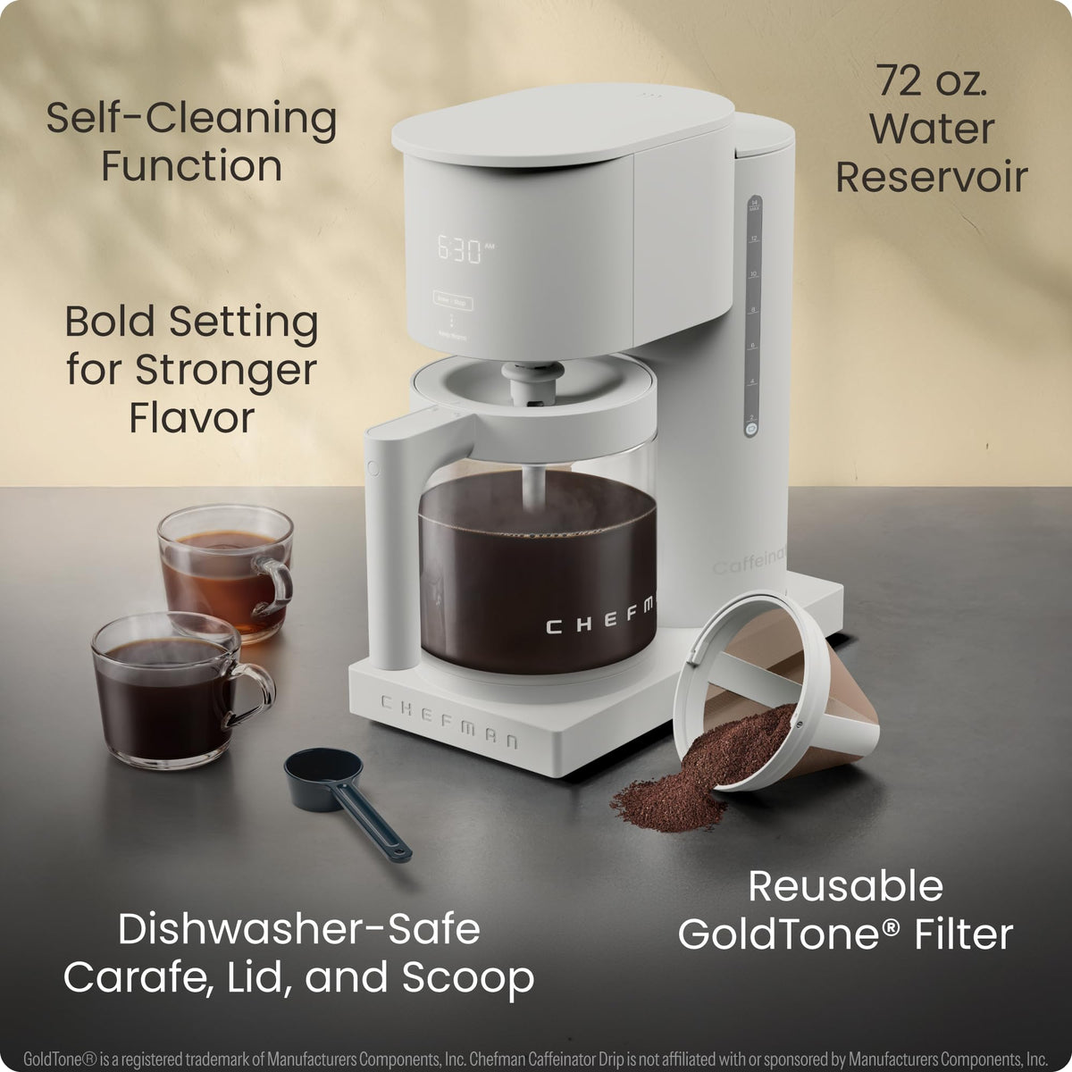 Programmable Drip Coffee Maker, 14-Cup Glass Carafe O109384