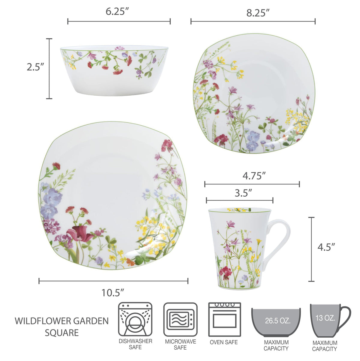 16-Piece Bone China Dinnerware Set Service for 4 O15648