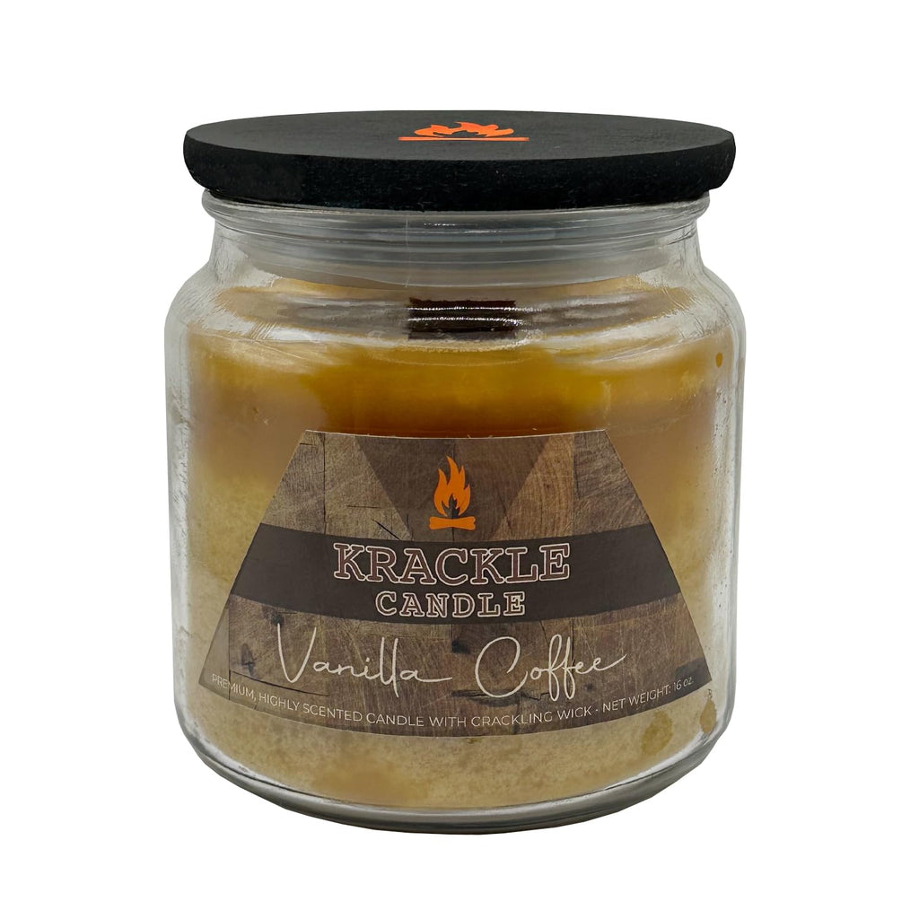 16 oz Vanilla Coffee Scented Candle with Wooden Wick P2296