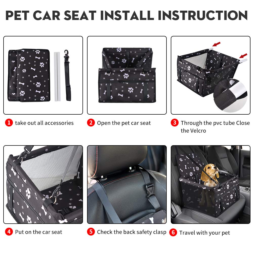 Portable Pet Booster Car Seat with Safety Leash I399