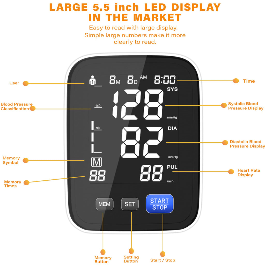 Automatic Upper Arm Blood Pressure Monitor with 8.5"-16.5" Cuff B37073