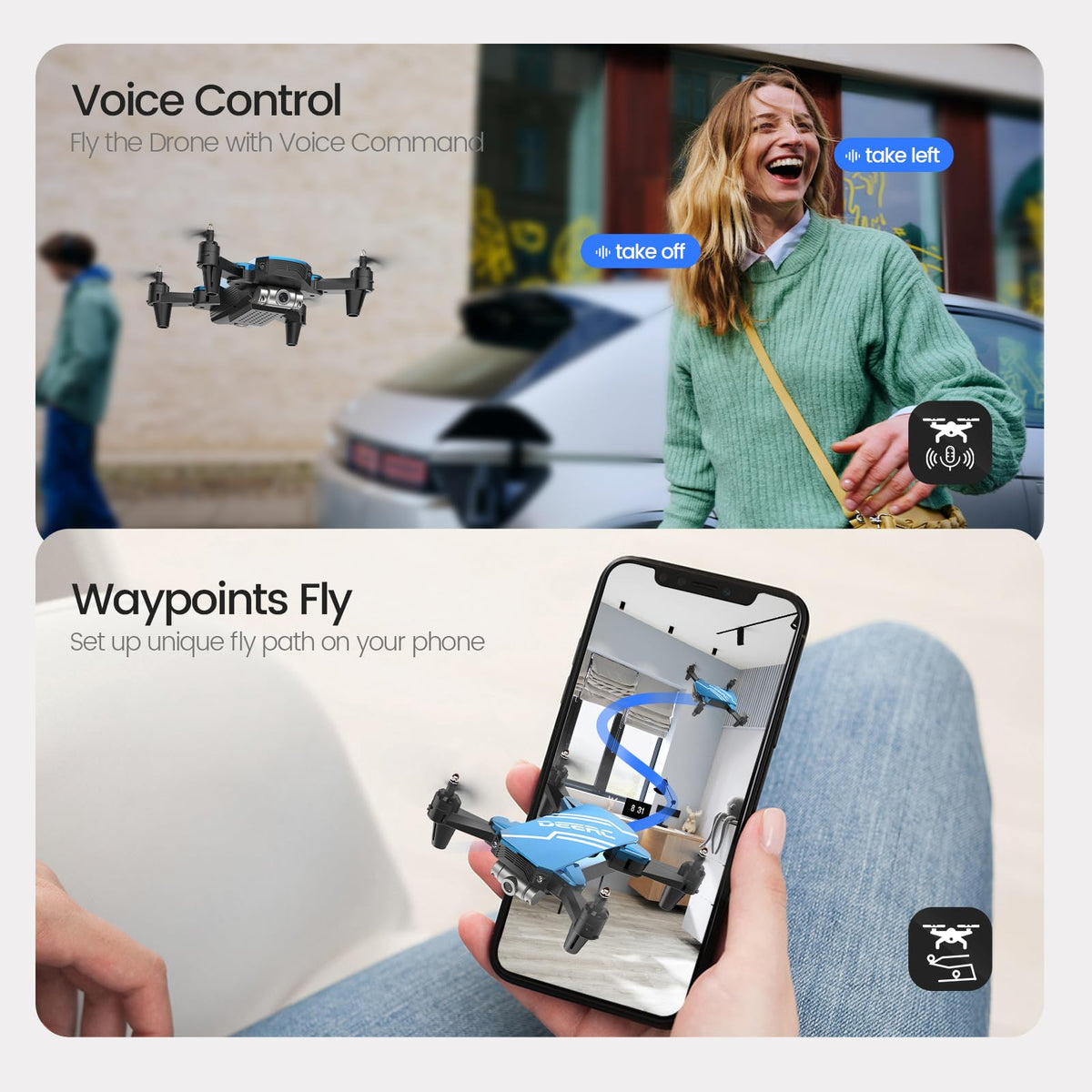 Mini Drone with 720P HD Camera Blue X5099