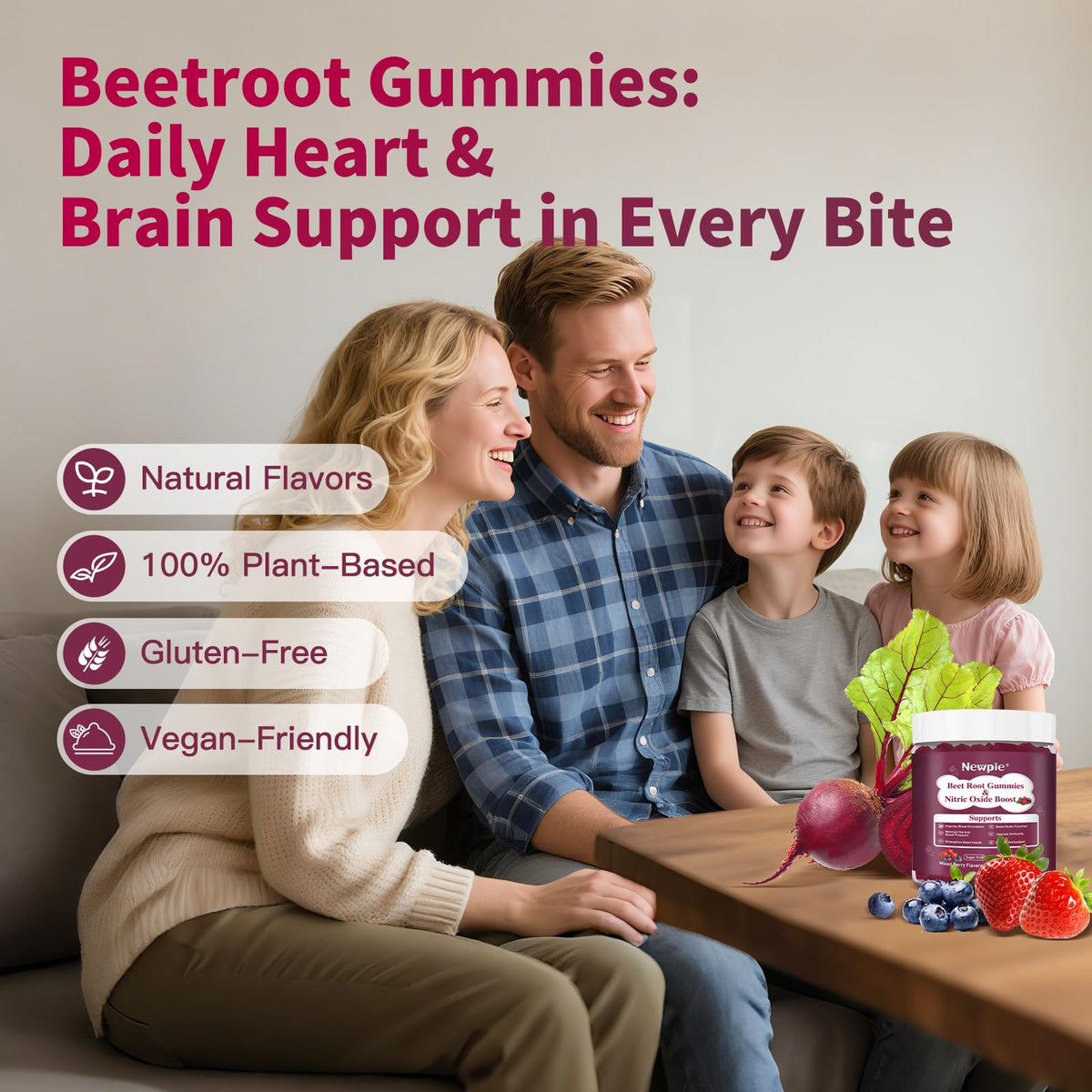 Beet Root Gummies Mixed Berry 60 Chews B3900