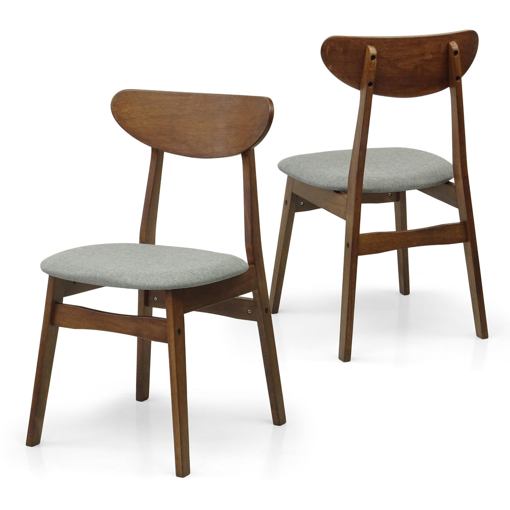 Set of 3 Square Dining Table and 2 Side Chairs Solid Wood Padded Seat Medium Brown R140956