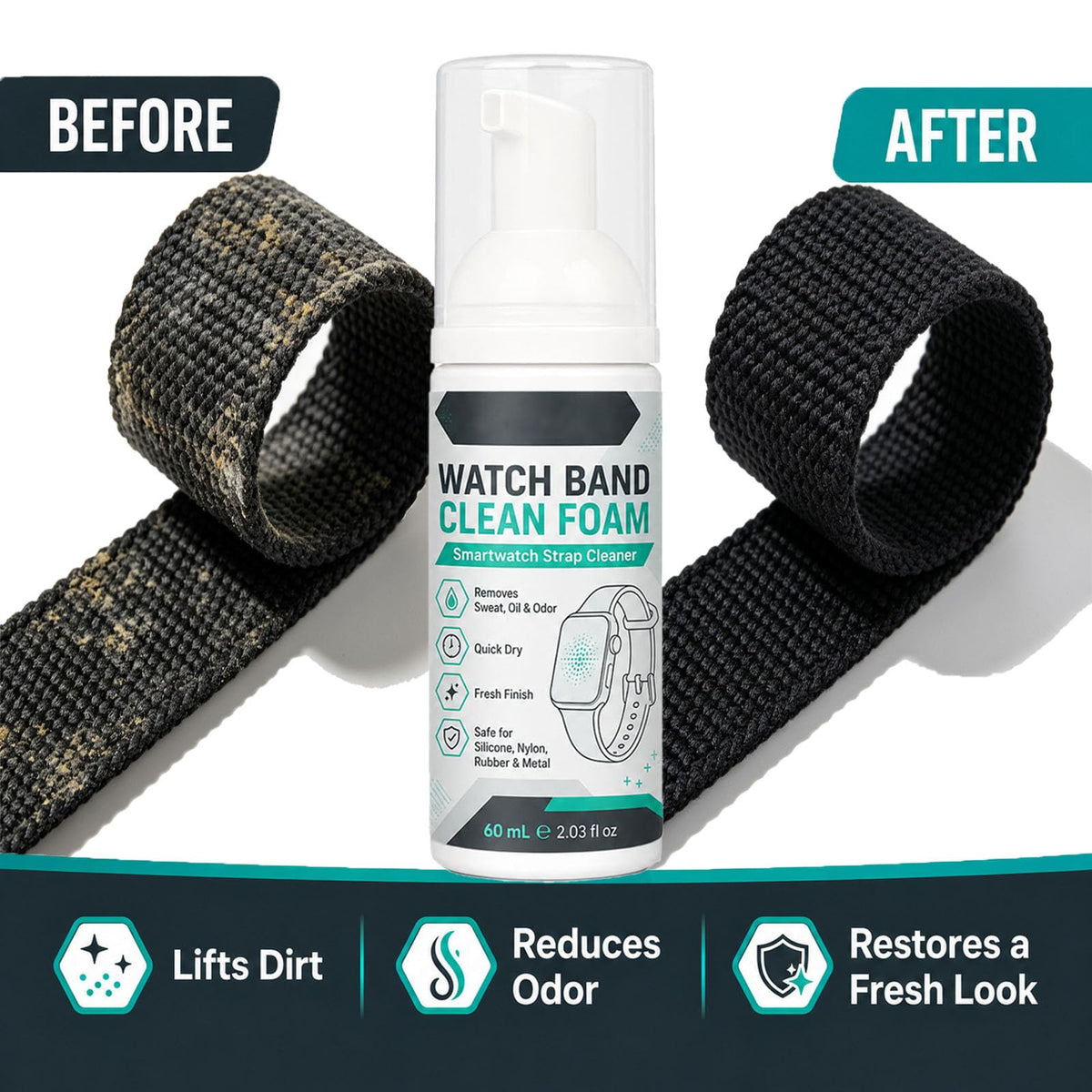 Foam Cleaner Spray for Watch Strap 60ml with Towel A625