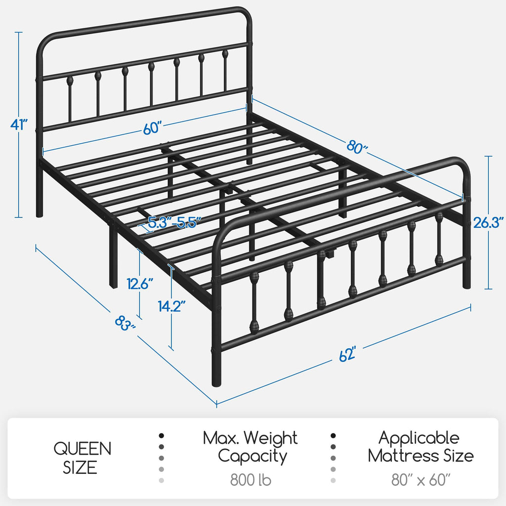 Queen Metal Platform Bed Frame A242345