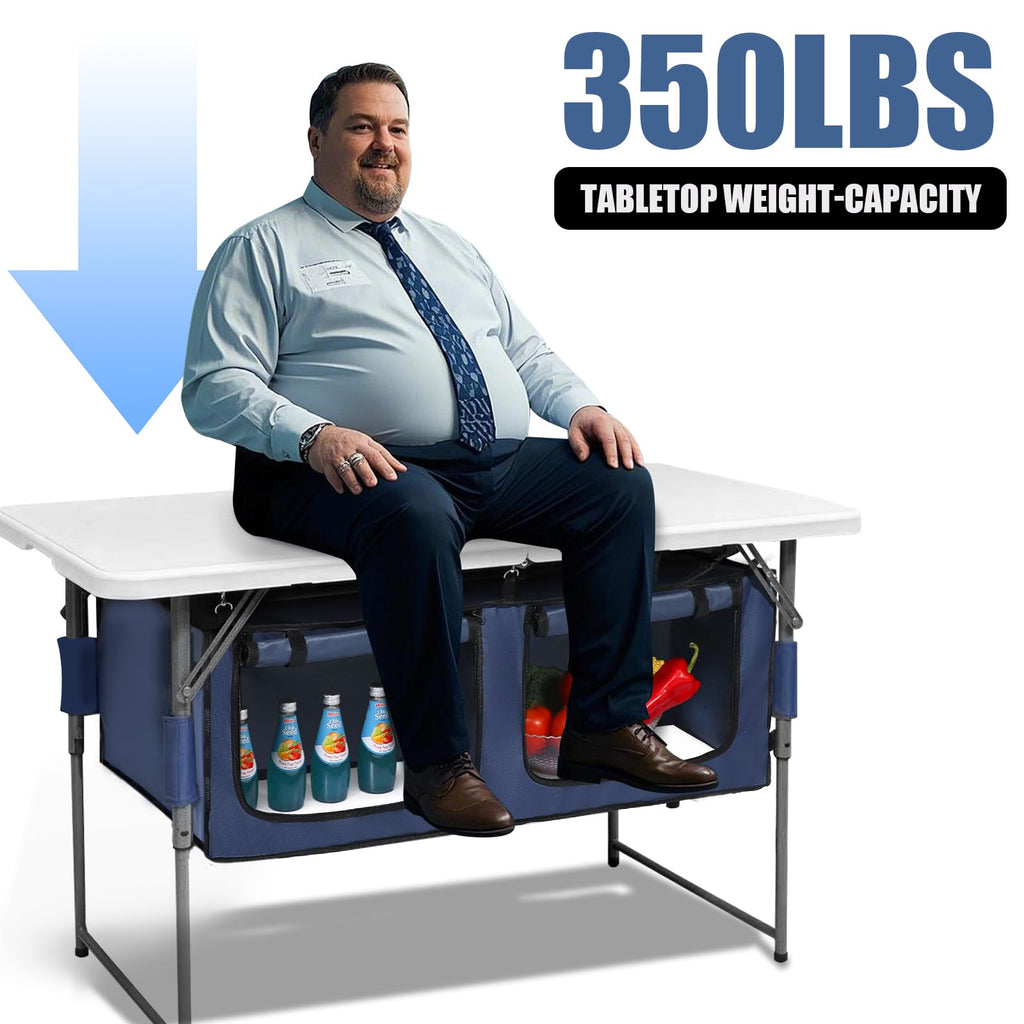 Foldable Camping Table with Storage X729