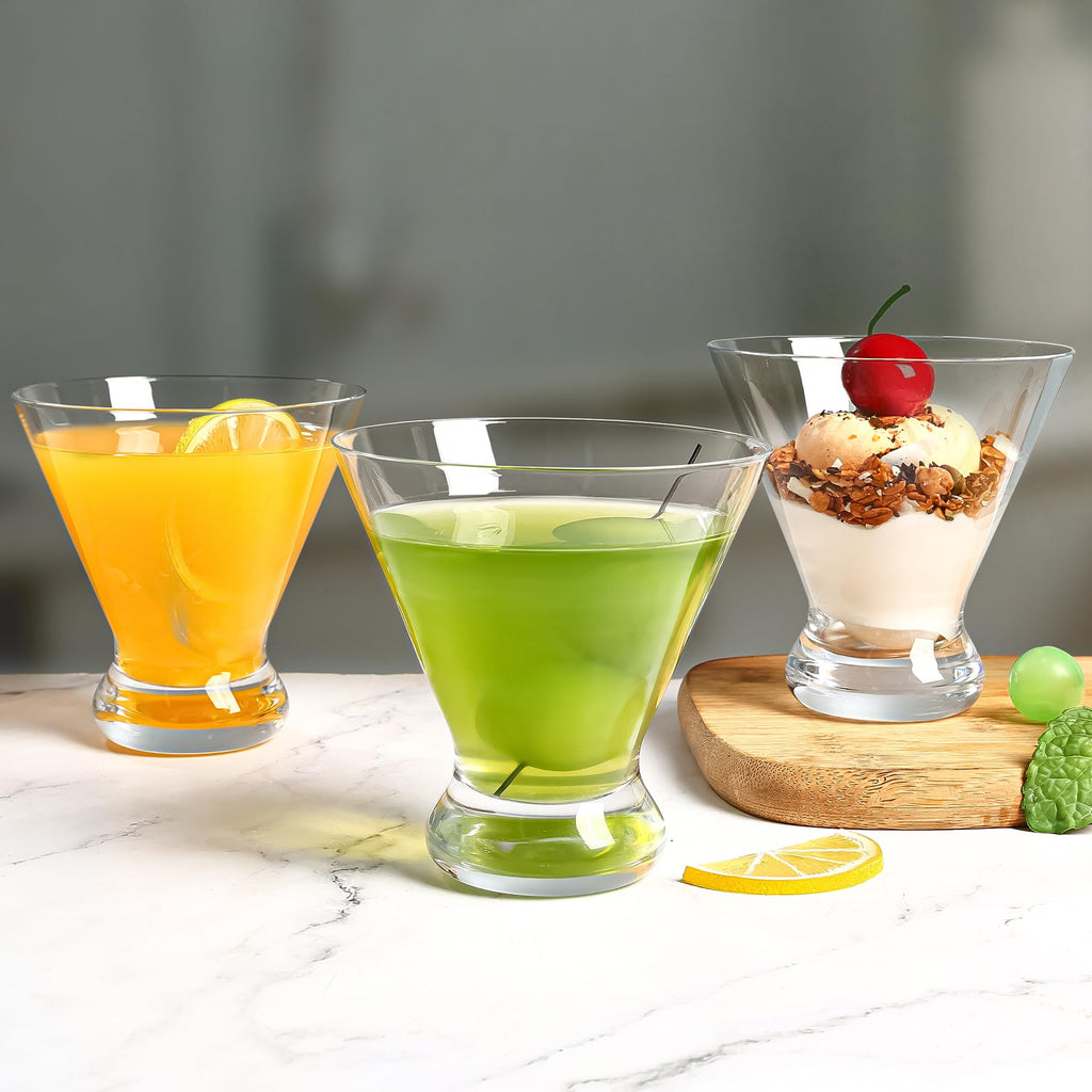 Stemless Martini Glasses Set of 12, 7.5 oz Z87057