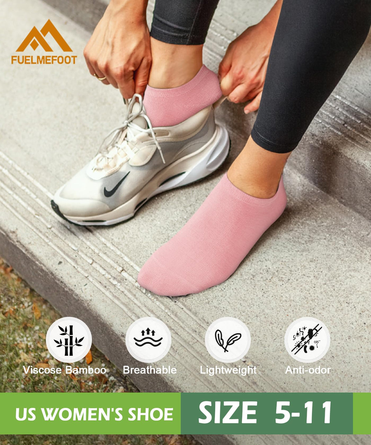 Women's Bamboo Viscose No Show Ankle Socks 7 Pairs N4625