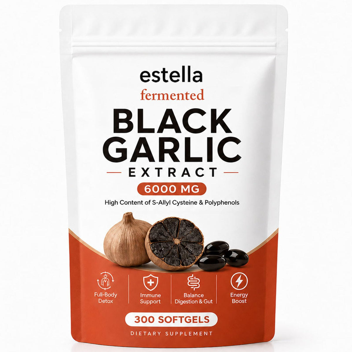 Fermented Black Garlic Extract Softgels, Vegan, Non-GMO, 300 Count A1213