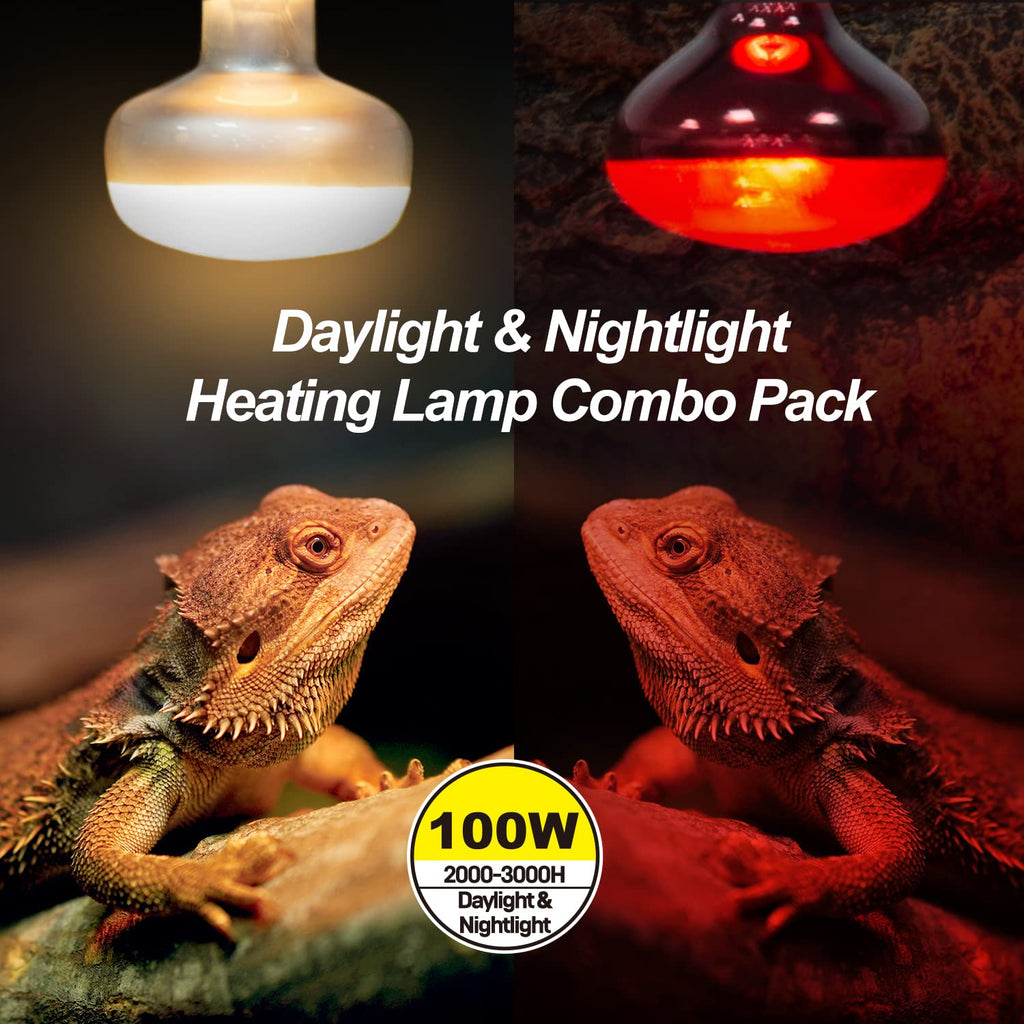 4 Pack Reptile Heat Lamp Day & Night Kit 100W P327
