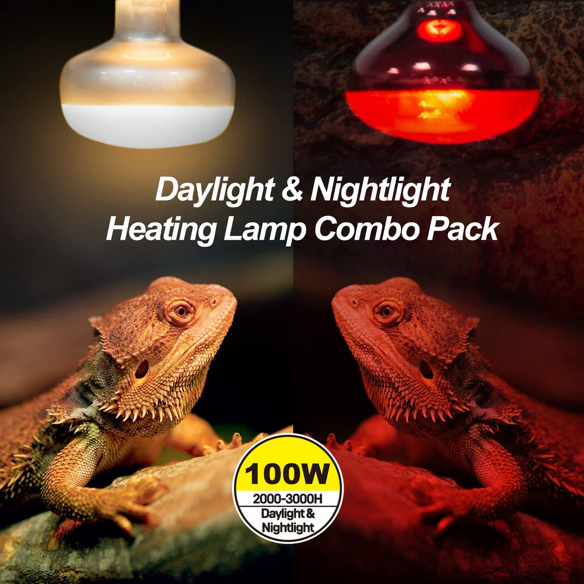4 Pack Reptile Heat Lamp Day & Night Kit 100W P327