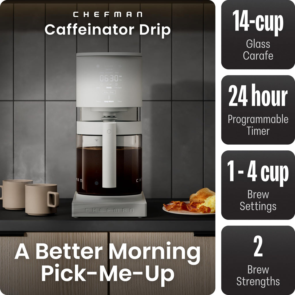 Programmable Drip Coffee Maker, 14-Cup Glass Carafe O109384
