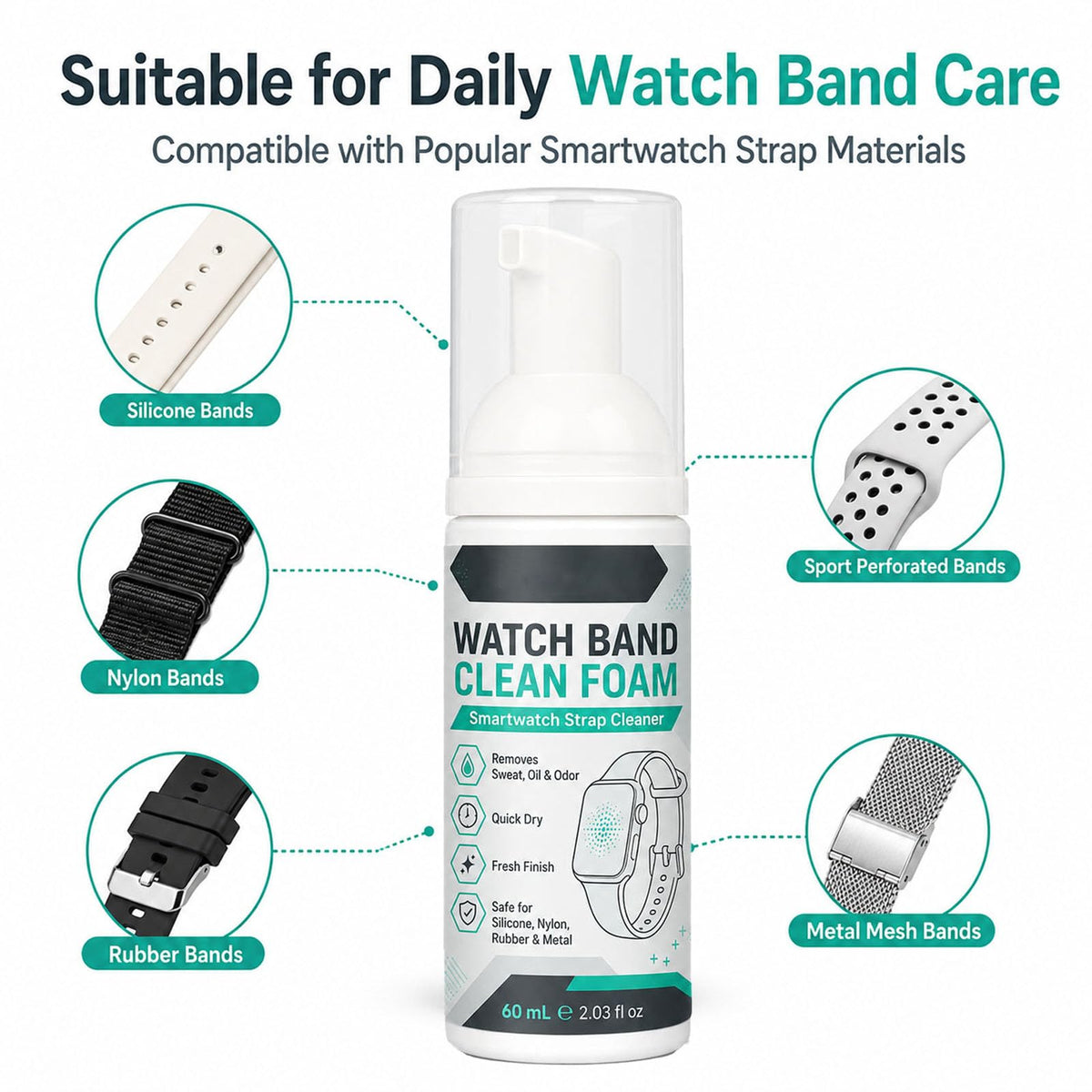 Foam Cleaner Spray for Watch Strap 60ml with Towel A625