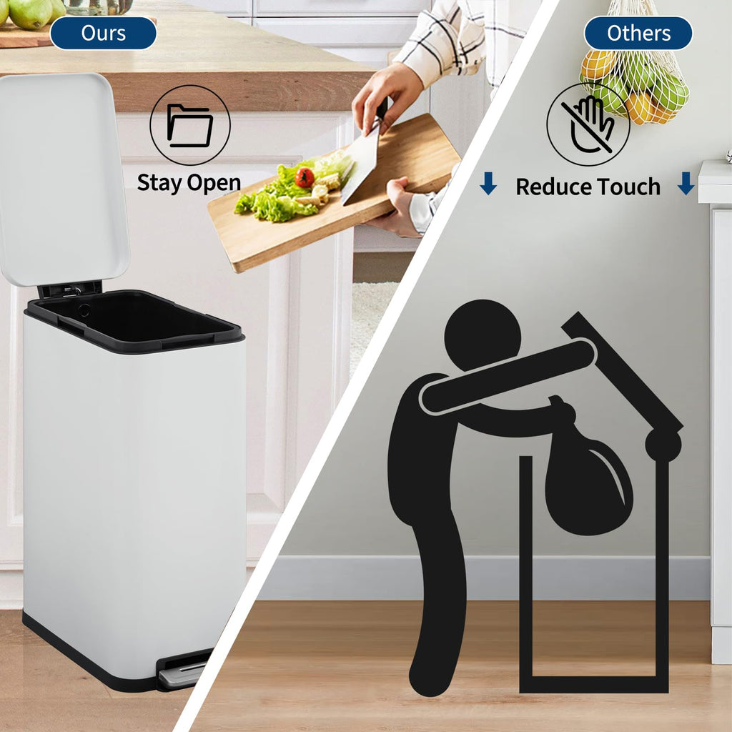 13.2 Gallon Slim Stainless Steel Trash Can V64134