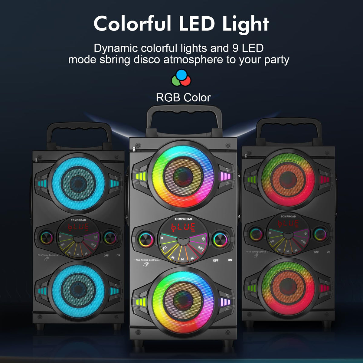 60W Portable Bluetooth Speaker with Subwoofer F595