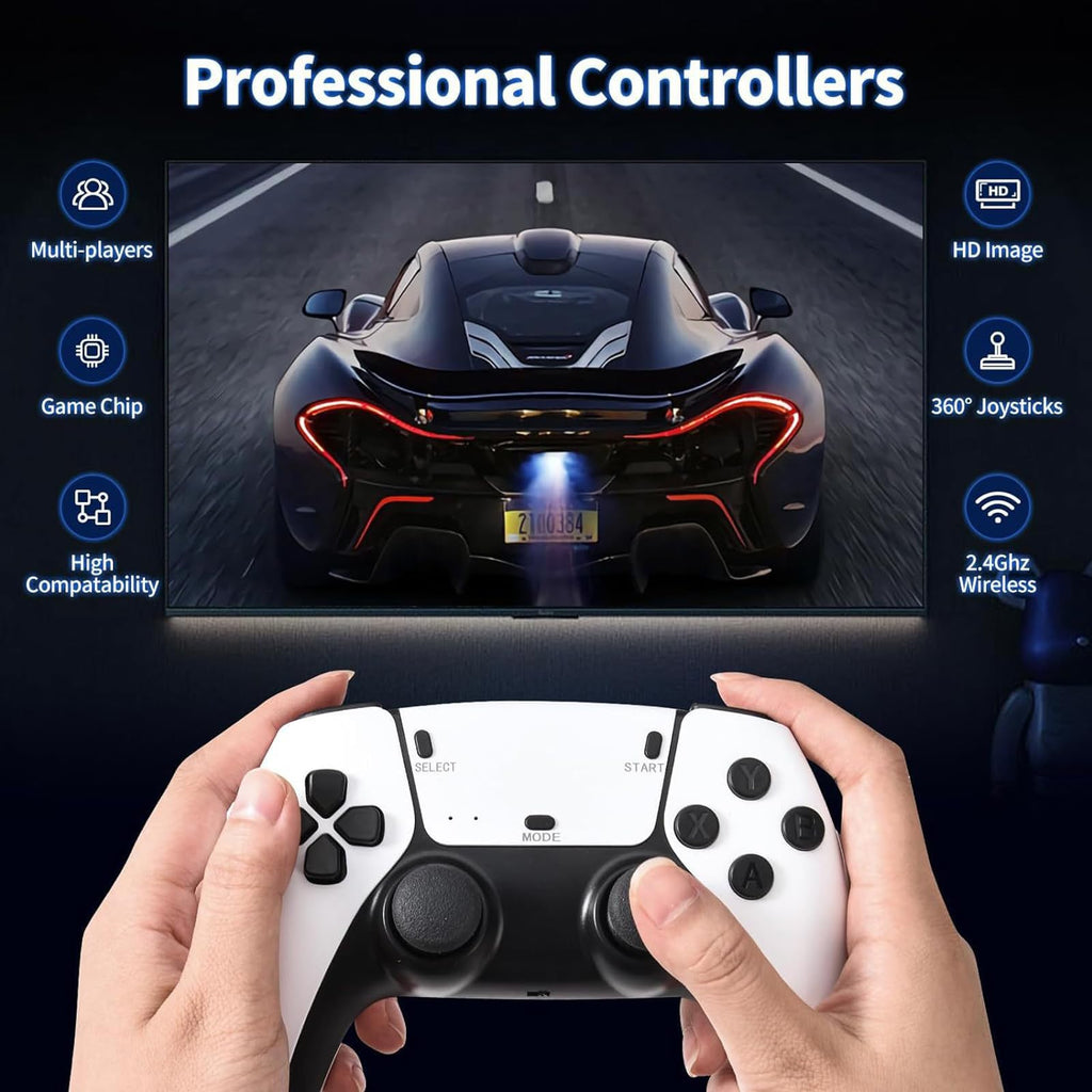 Wireless Retro Game Stick with 20000+ Classic Games, 4K HDMI, Dual 2.4G Controllers, 128GB H530