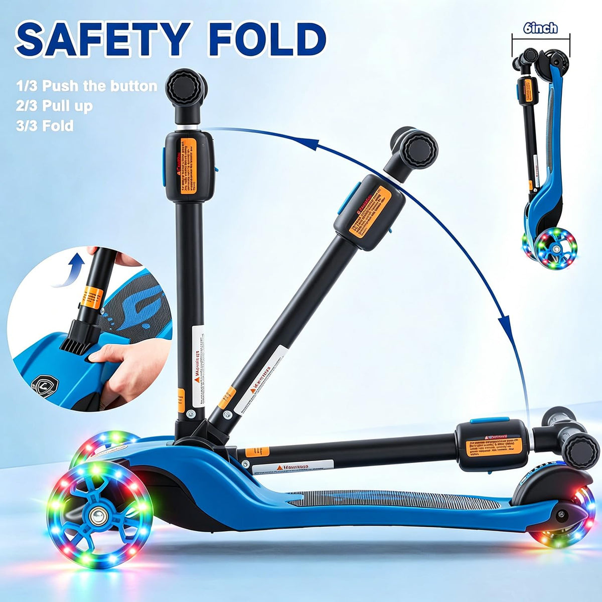2-in-1 Folding 3 Wheel Kick Scooter X7983