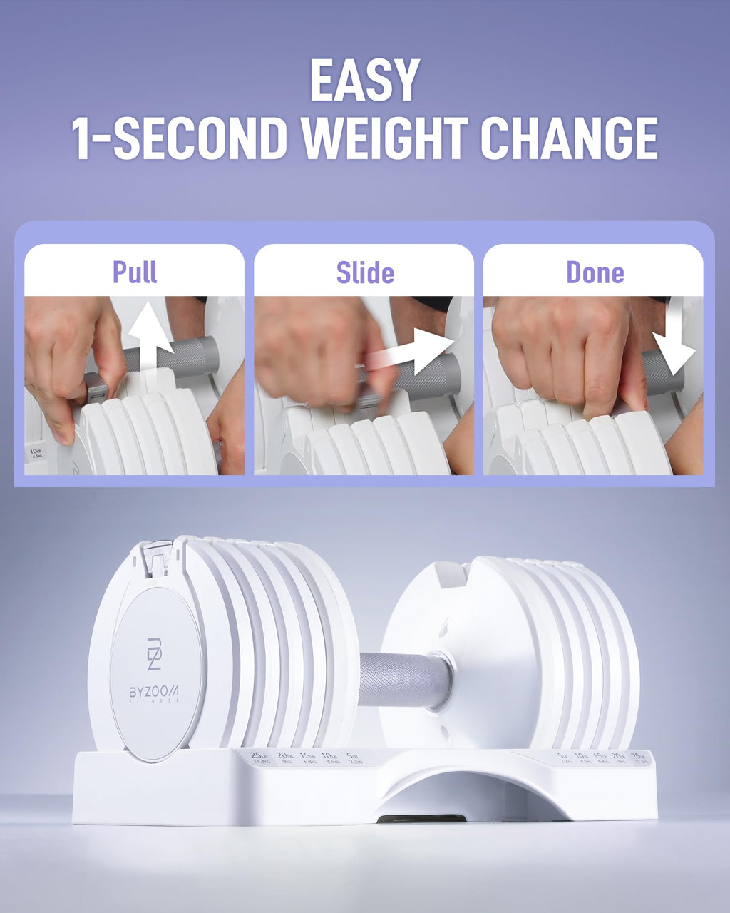 Adjustable Dumbbell 5-in-1 White X2941