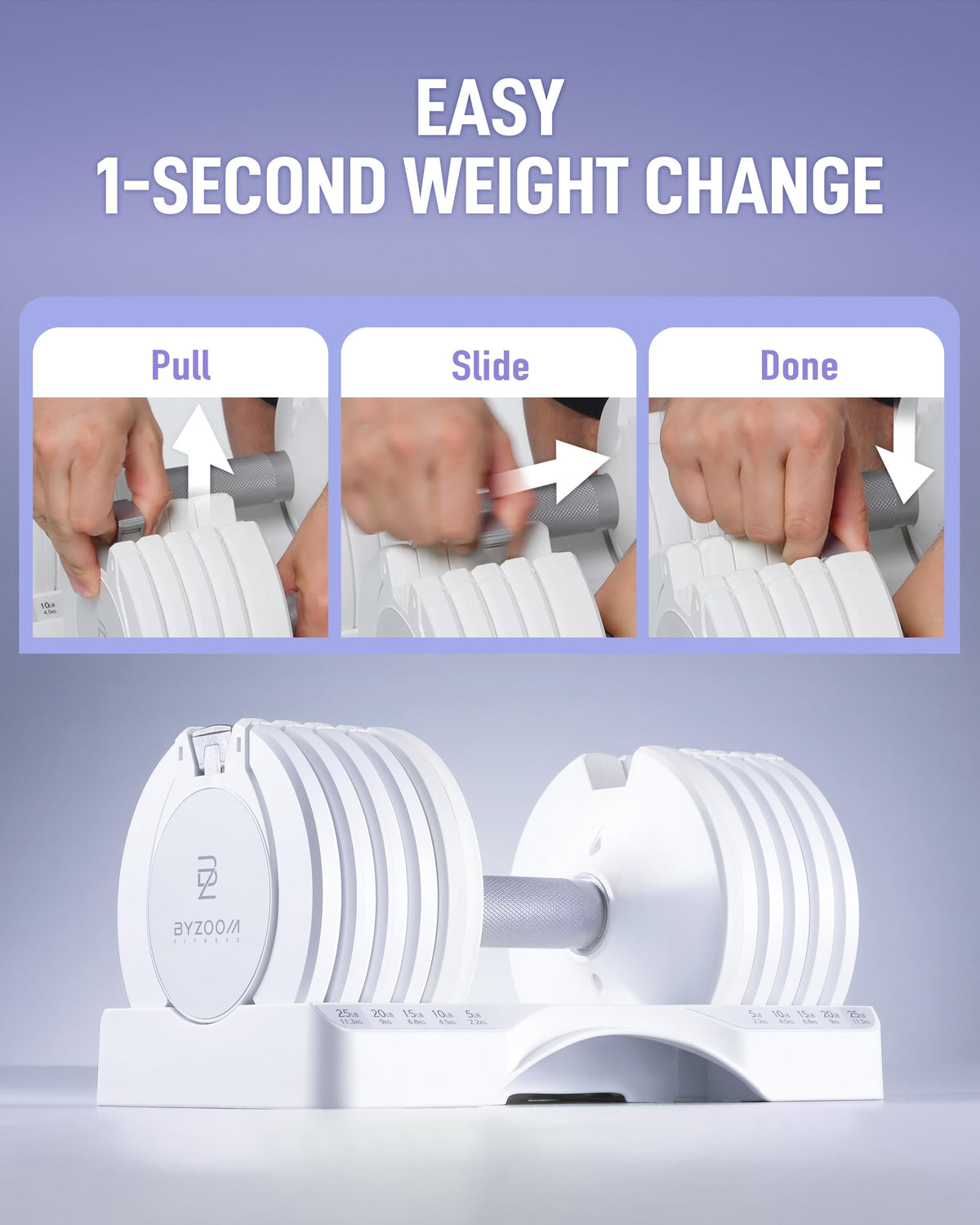 Adjustable Dumbbell 5-in-1 White X2941