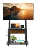 Rolling TV Stand with Fabric Drawer Storage for 32-75 Inch Flat/Curved Screen O56734