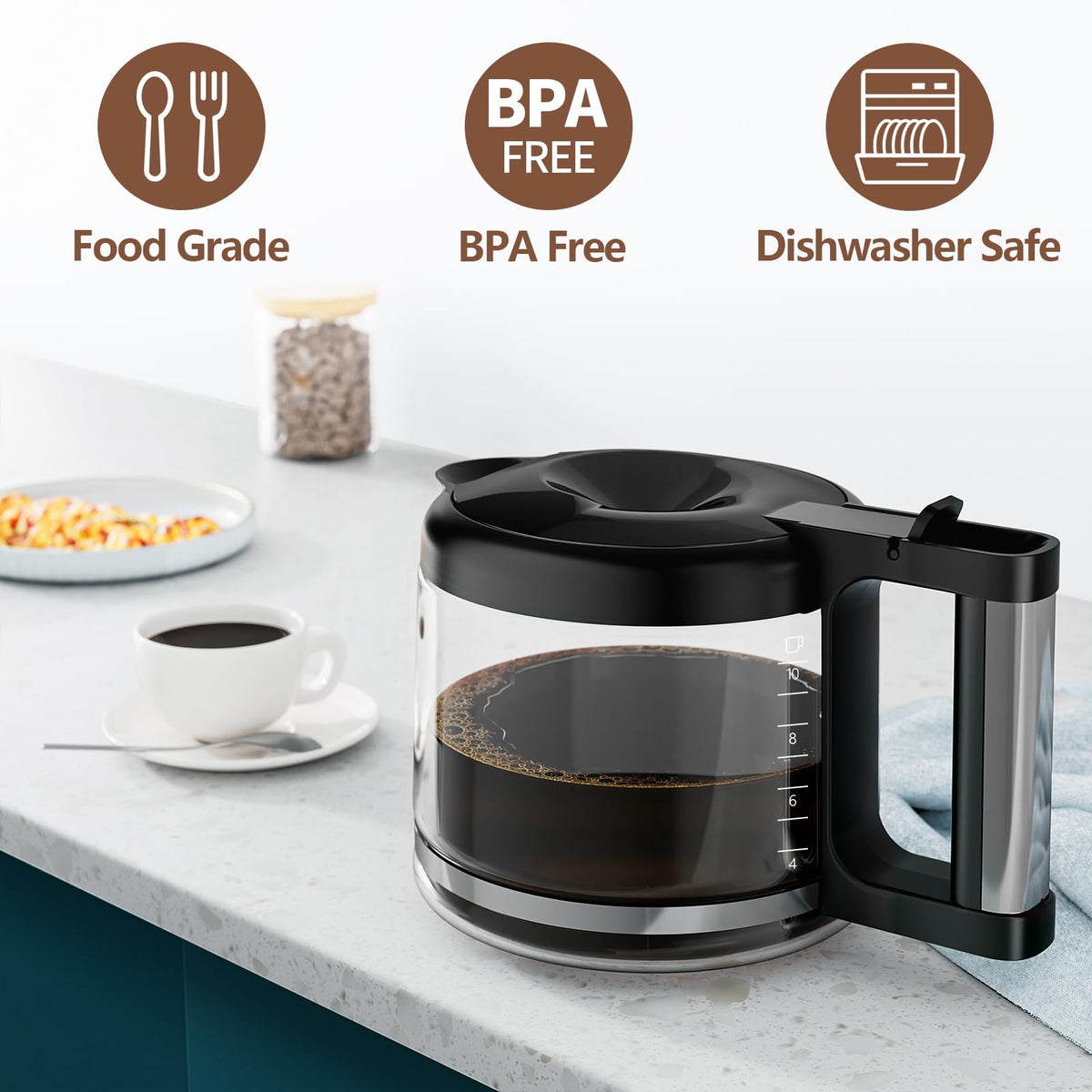 10-Cup Glass Coffee Pot Replacement T501