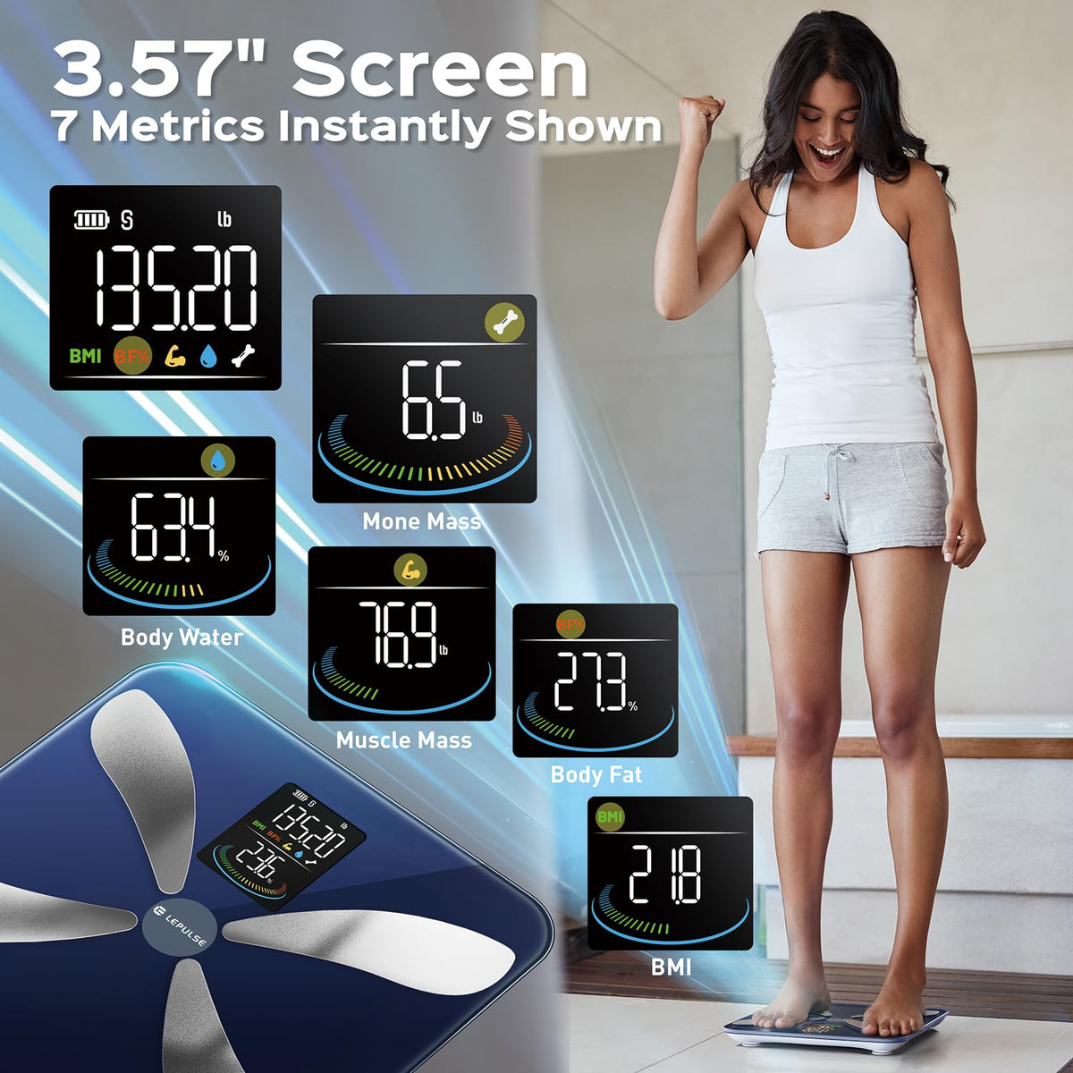 Smart Weight Scale with BMI Body Fat Muscle Mass G43827