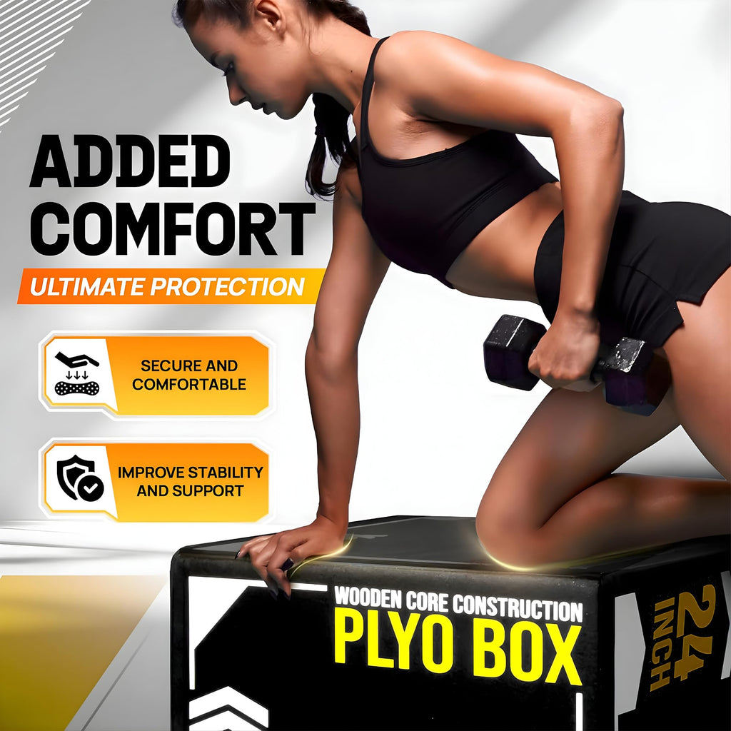 3-in-1 Soft-Padded Plyo Box with Wooden Core Y70092