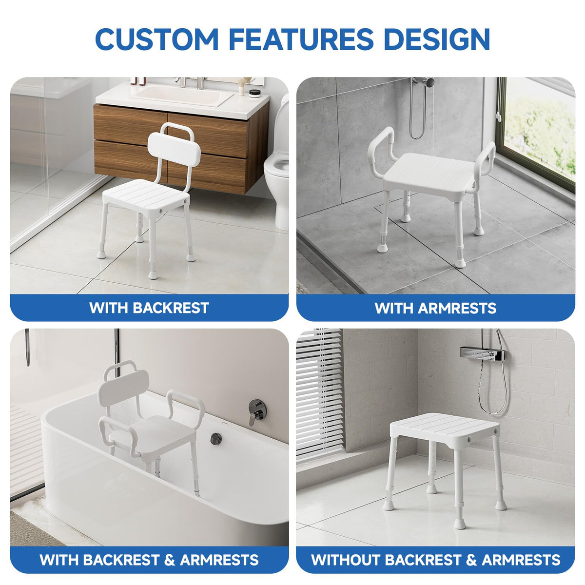 Shower Chair with Back & Arms Q950957