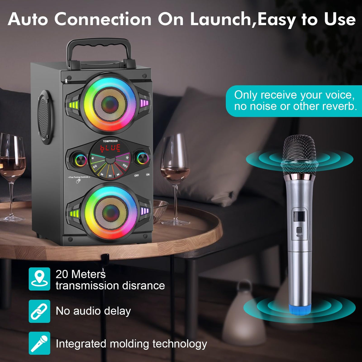 60W Portable Bluetooth Speaker with Subwoofer F595