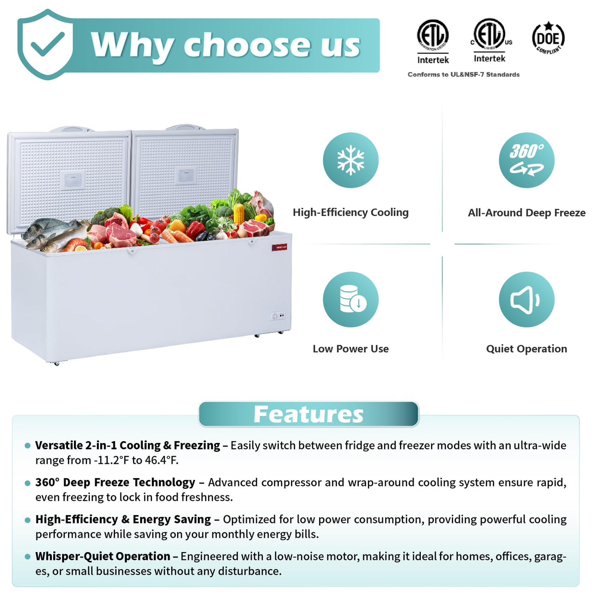 76"W Chest Freezer L874