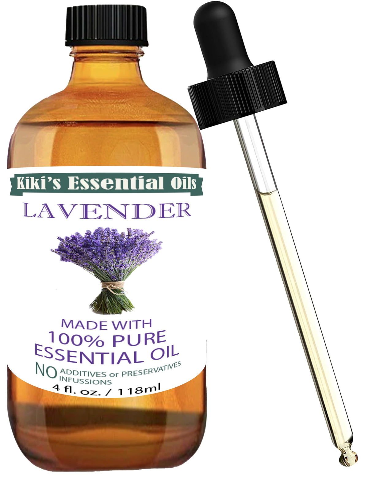 Lavender Essential Oil with Glass Dropper 4 Fl Oz E3706