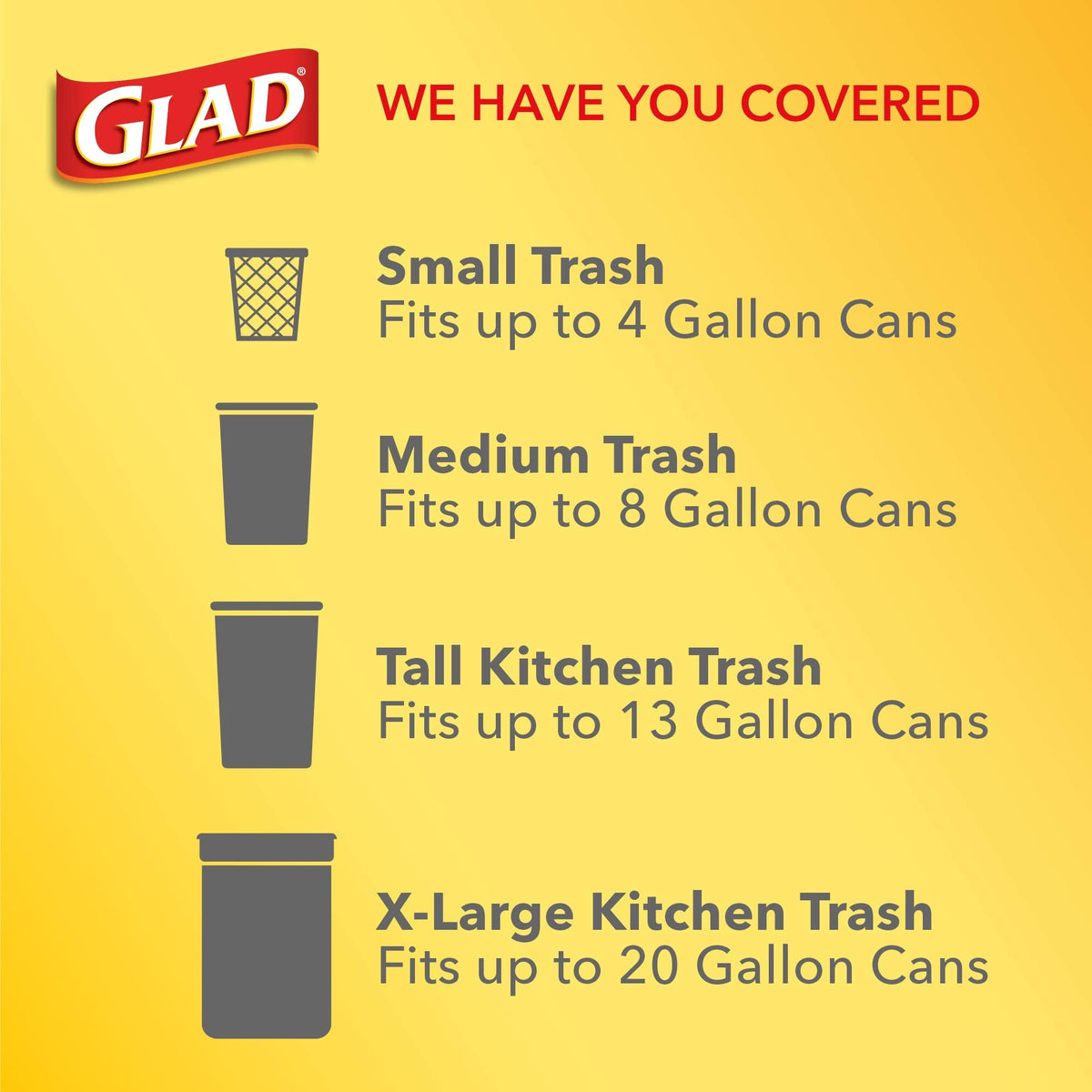 4 Gallon White Trash Bags, 26 Count (Pack of 6) Q129898
