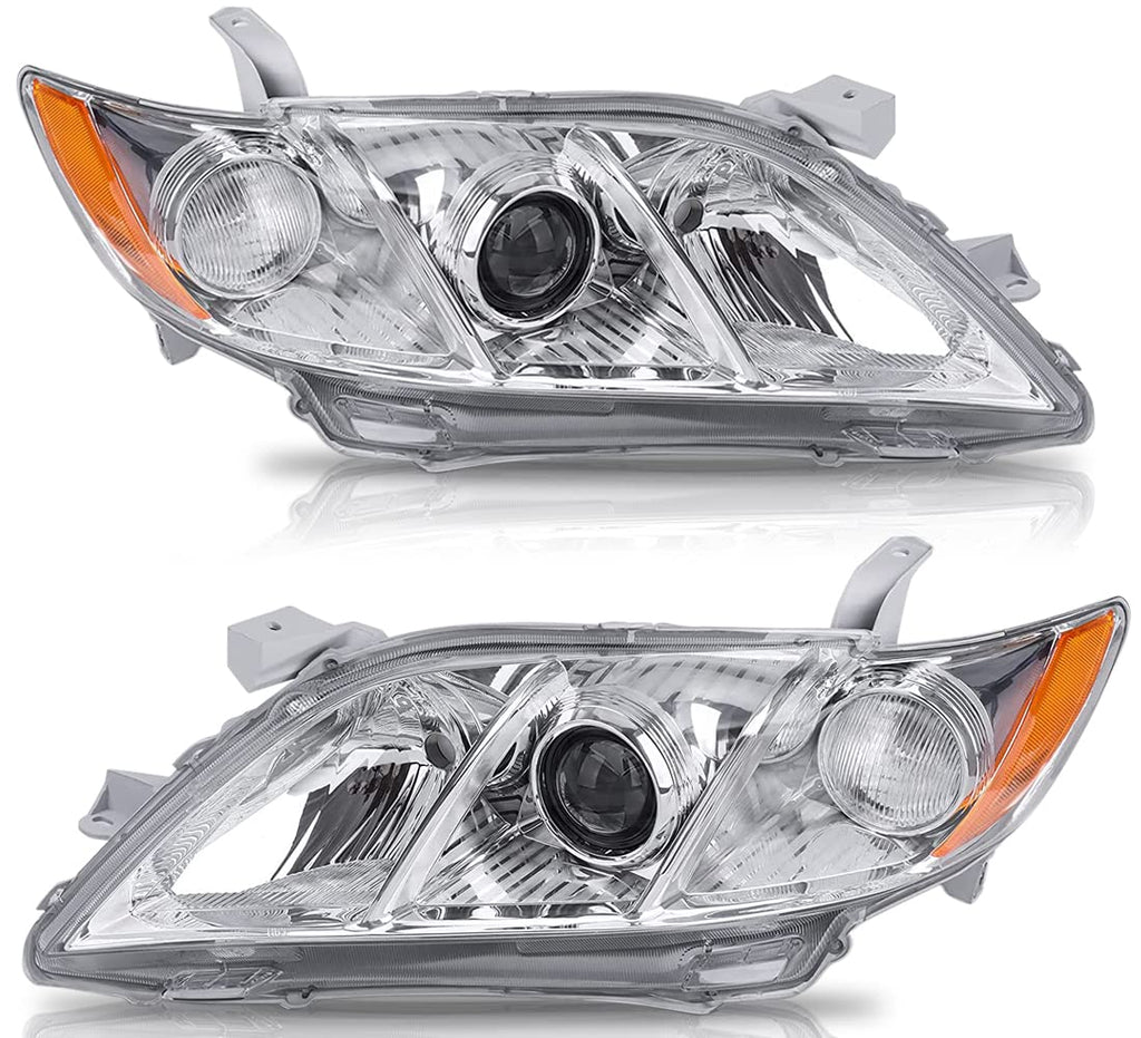 Chrome Housing Amber Reflector Clear Lens Headlights R73966