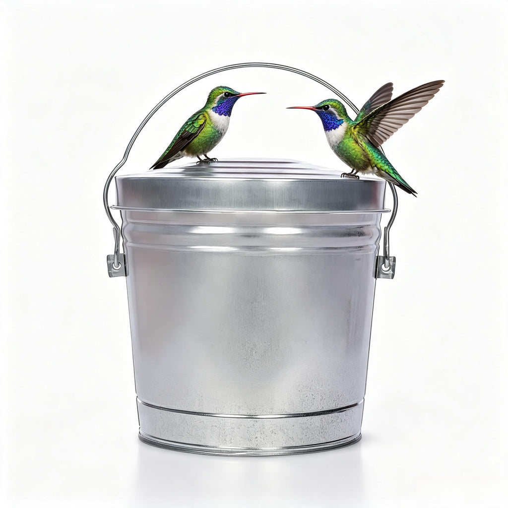 6 Gallon Galvanized Metal Trash Can with Locking Lid G511195