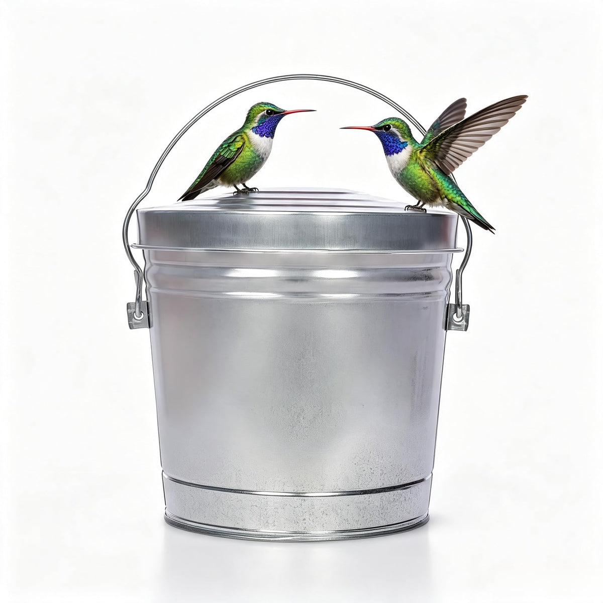 6 Gallon Galvanized Metal Trash Can with Locking Lid G511195