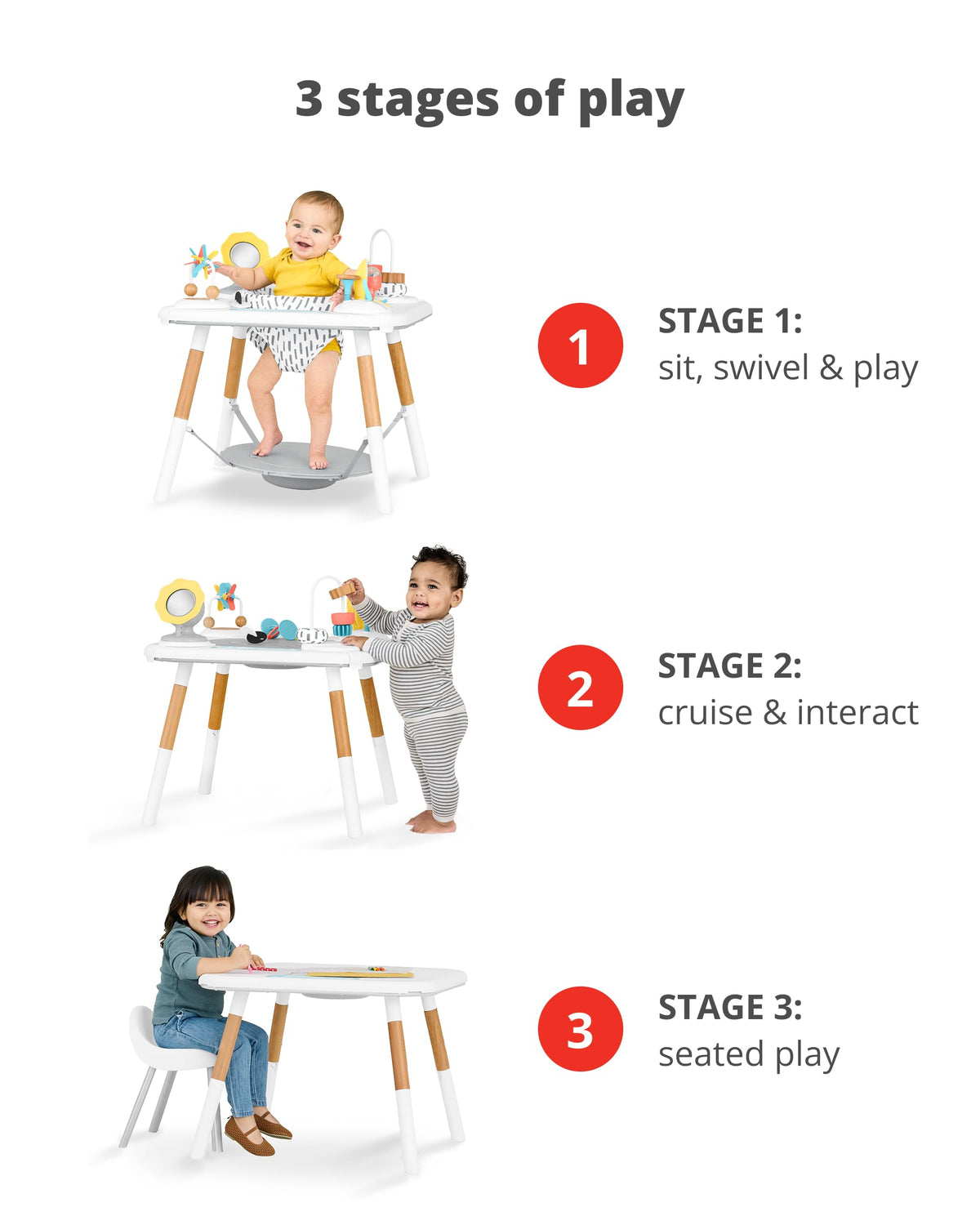 Montessori-Inspired 3-Stage Activity Center & Play Table L152151