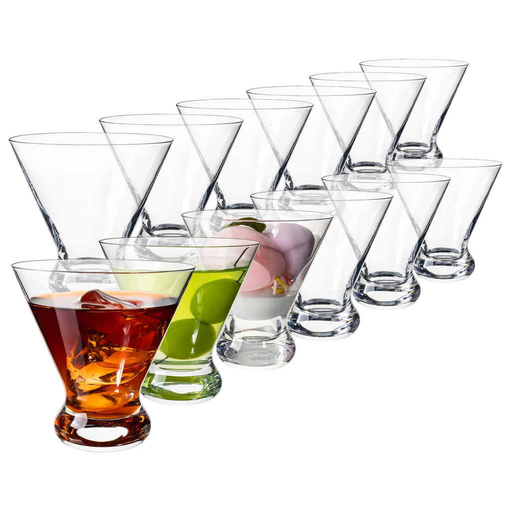 Stemless Martini Glasses Set of 12, 7.5 oz Z87057