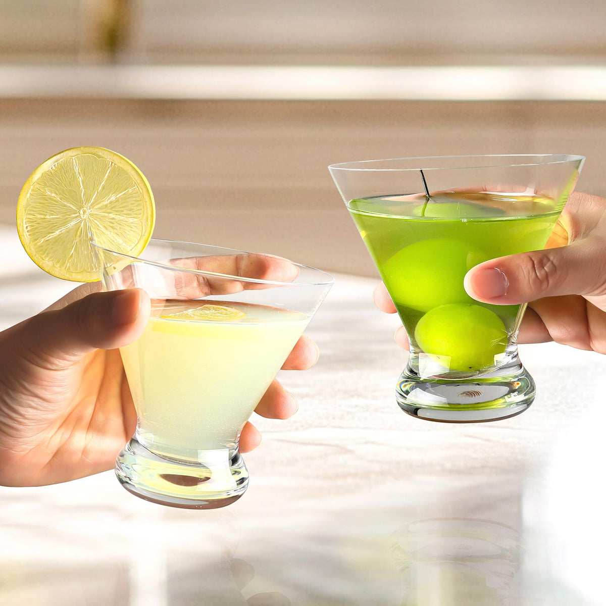 Stemless Martini Glasses Set of 12, 7.5 oz Z87057