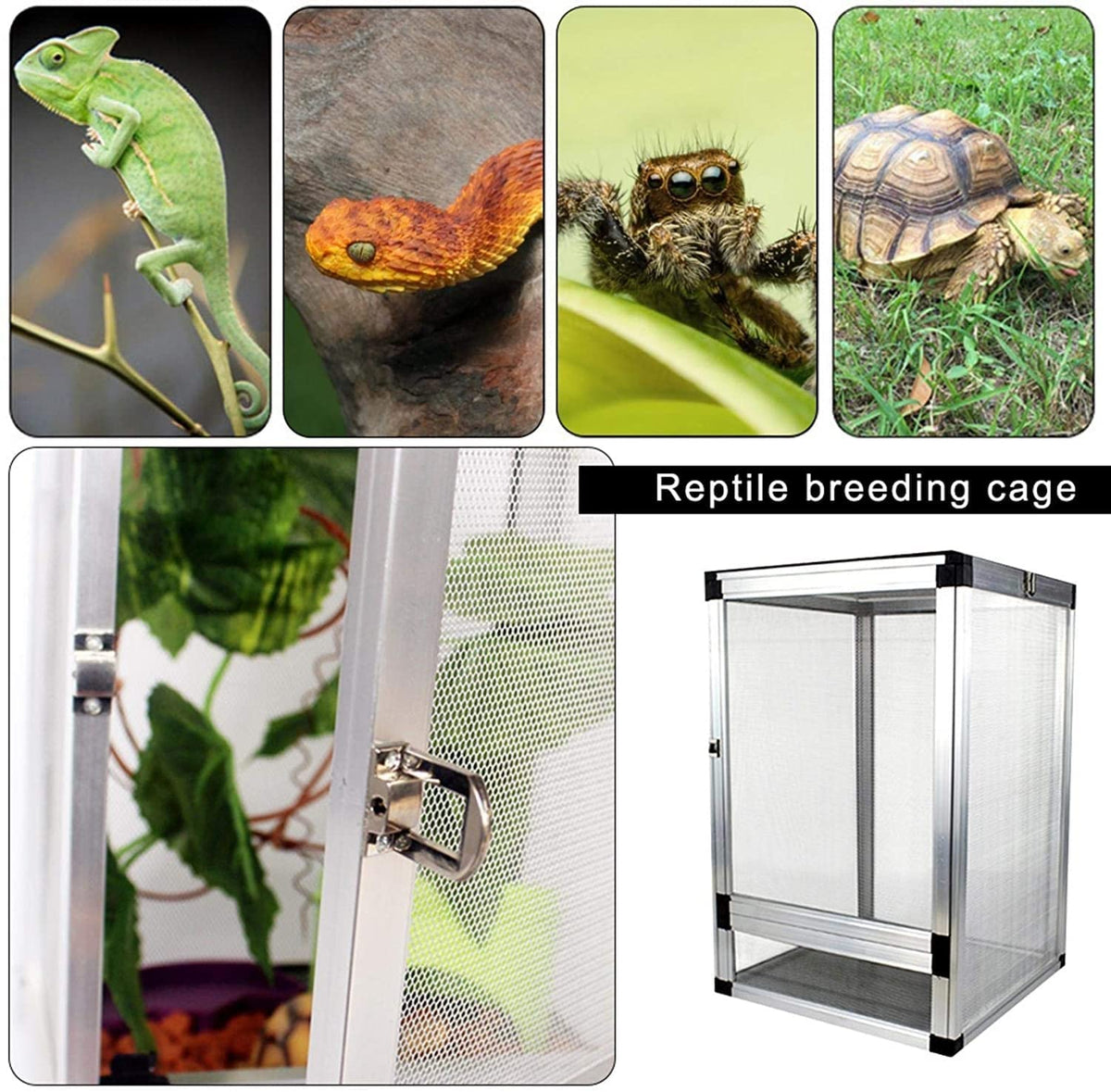 20X20X30cm Aluminum Mesh Reptile Cage V846501