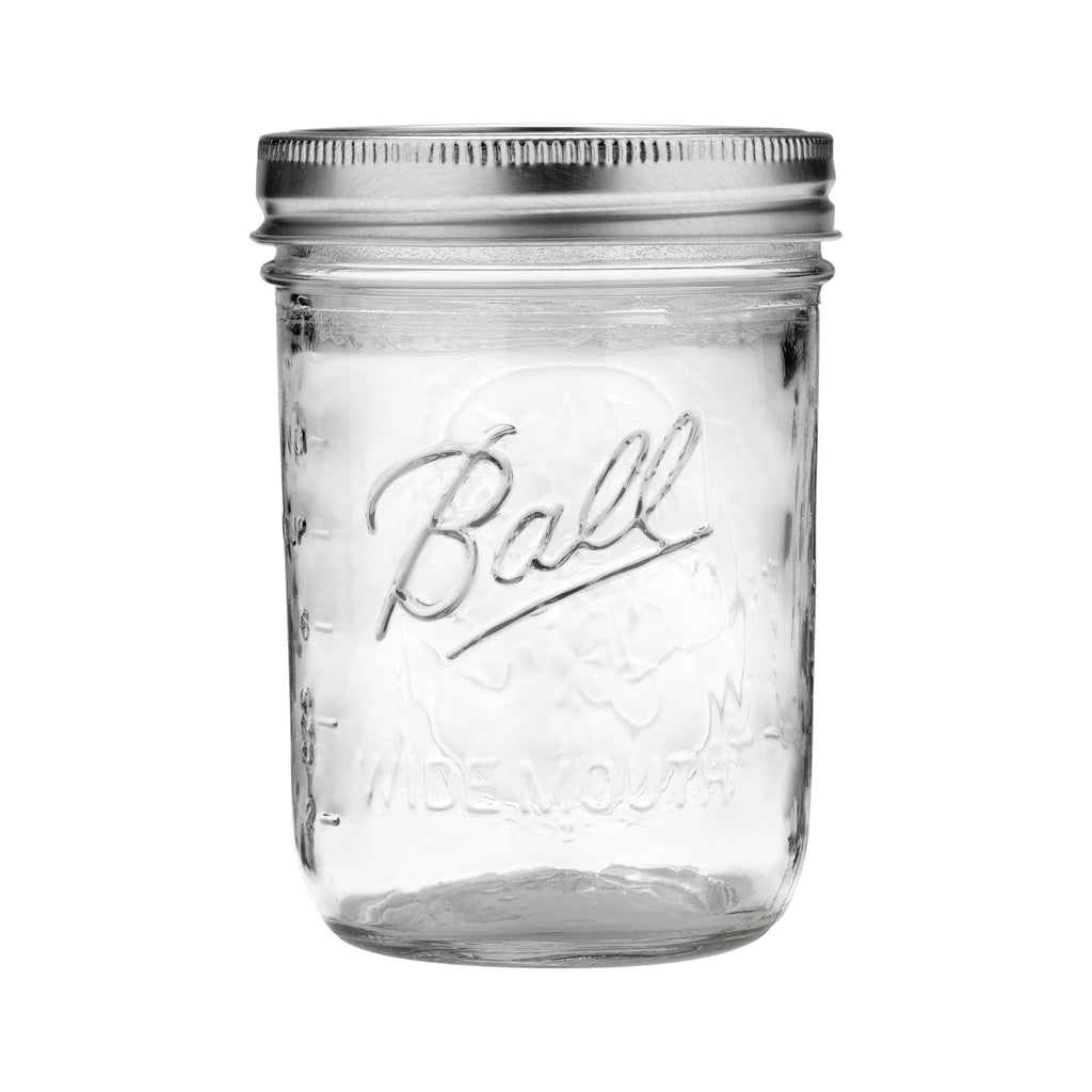 Glass Mason Jar with Lids and Bands, Wide Mouth, 16 OZ (24 Pack) T352073